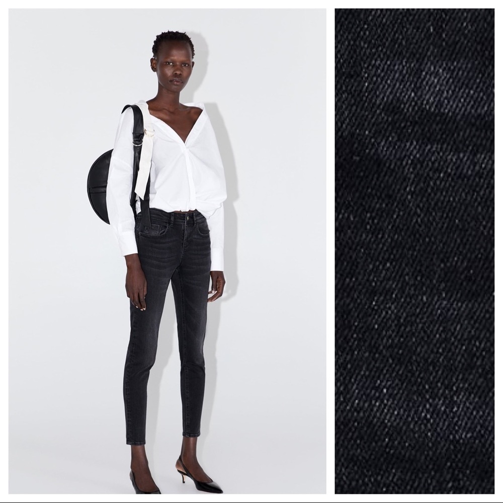 NWT Zara Black Mid Waist Skinny Jeans Size 4, 6, 8